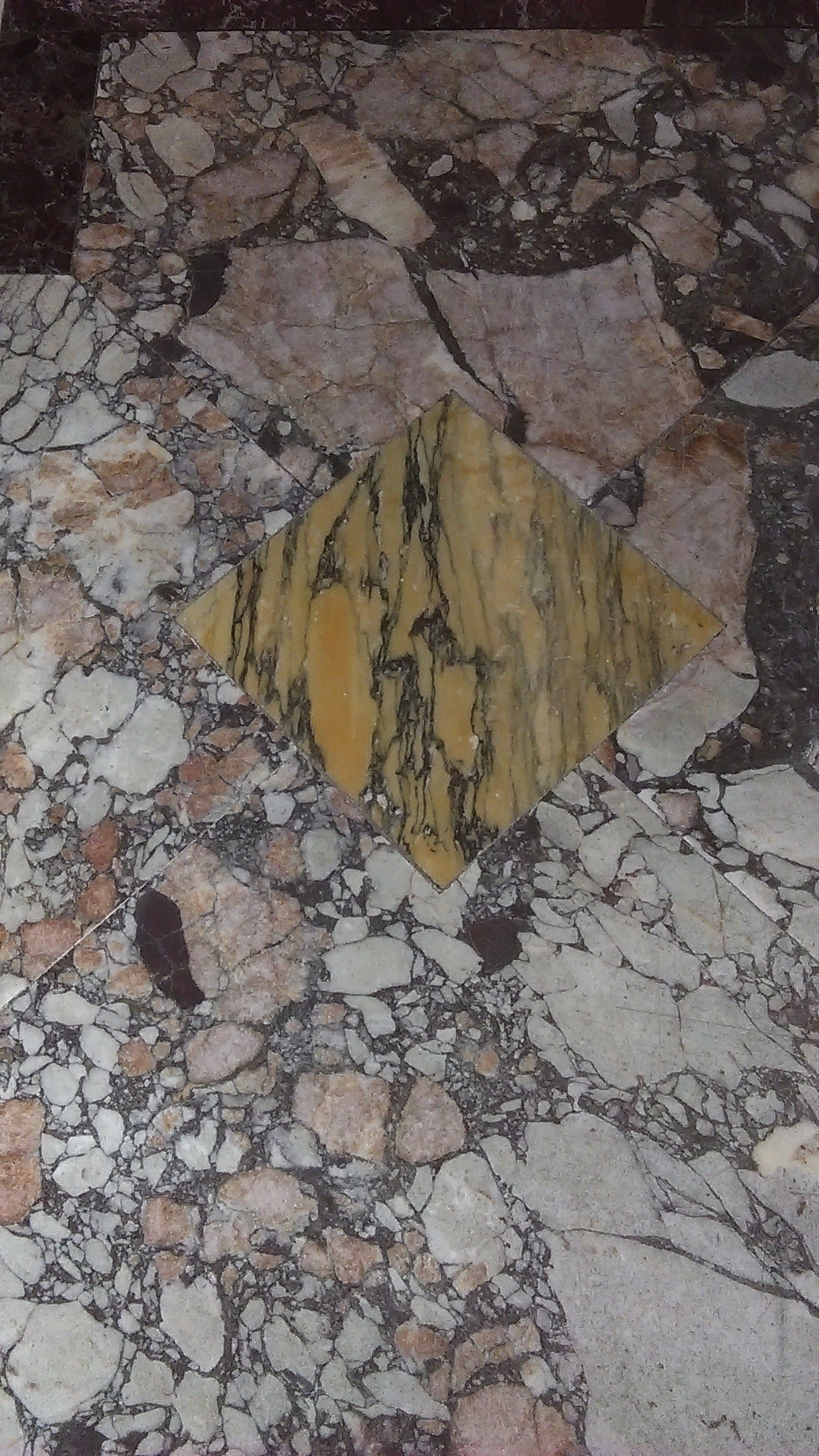Photograph of detail on marble floor of Cathedral of Christ the King Mullingar